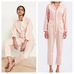 Sundry/  Jumpsuit Boilersuit Long Sleeve Button Cotton tiny heart Rosebud 3 L